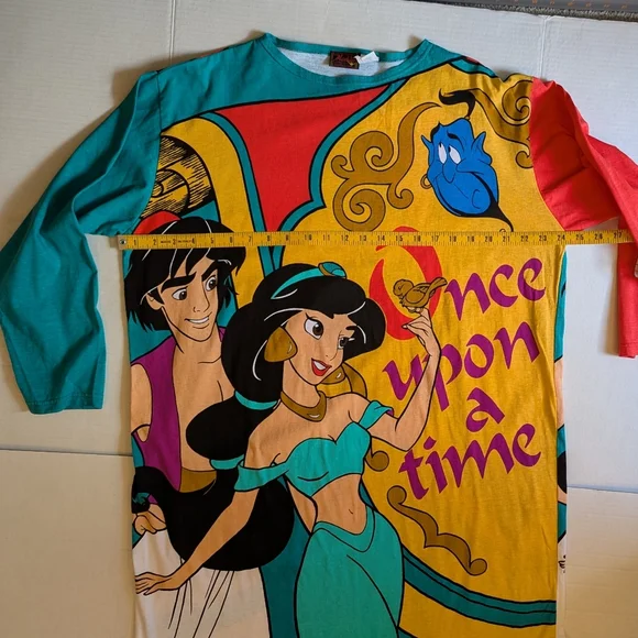 Disney Rare Aladdin, Jasmine, Genie Vintage Night Shirt - Picture 4 of 9